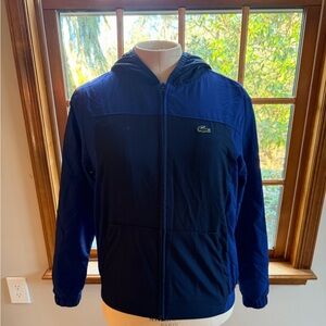 Lacoste Kids Two-Tone Blue Hooded Coat